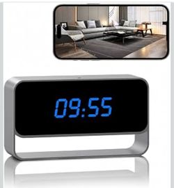Hidden Camera Clock, FHD 1080P Wireless Secret Cam, WiFi Nanny Cam, Strong Night Vision, Small Discreet Cam for Home Indoor Security