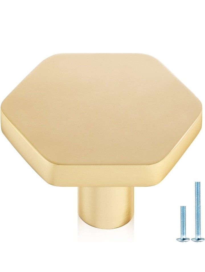 Gold Cabinet Knobs for Dresser Drawers, 1-1/4 inch