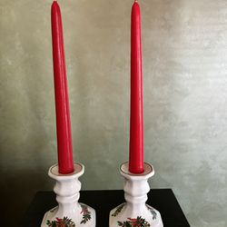Candlestick Pair Christmas Heritage by Pfaltzgraff 