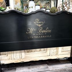 Gorgeous Black French FULL Size Headboard