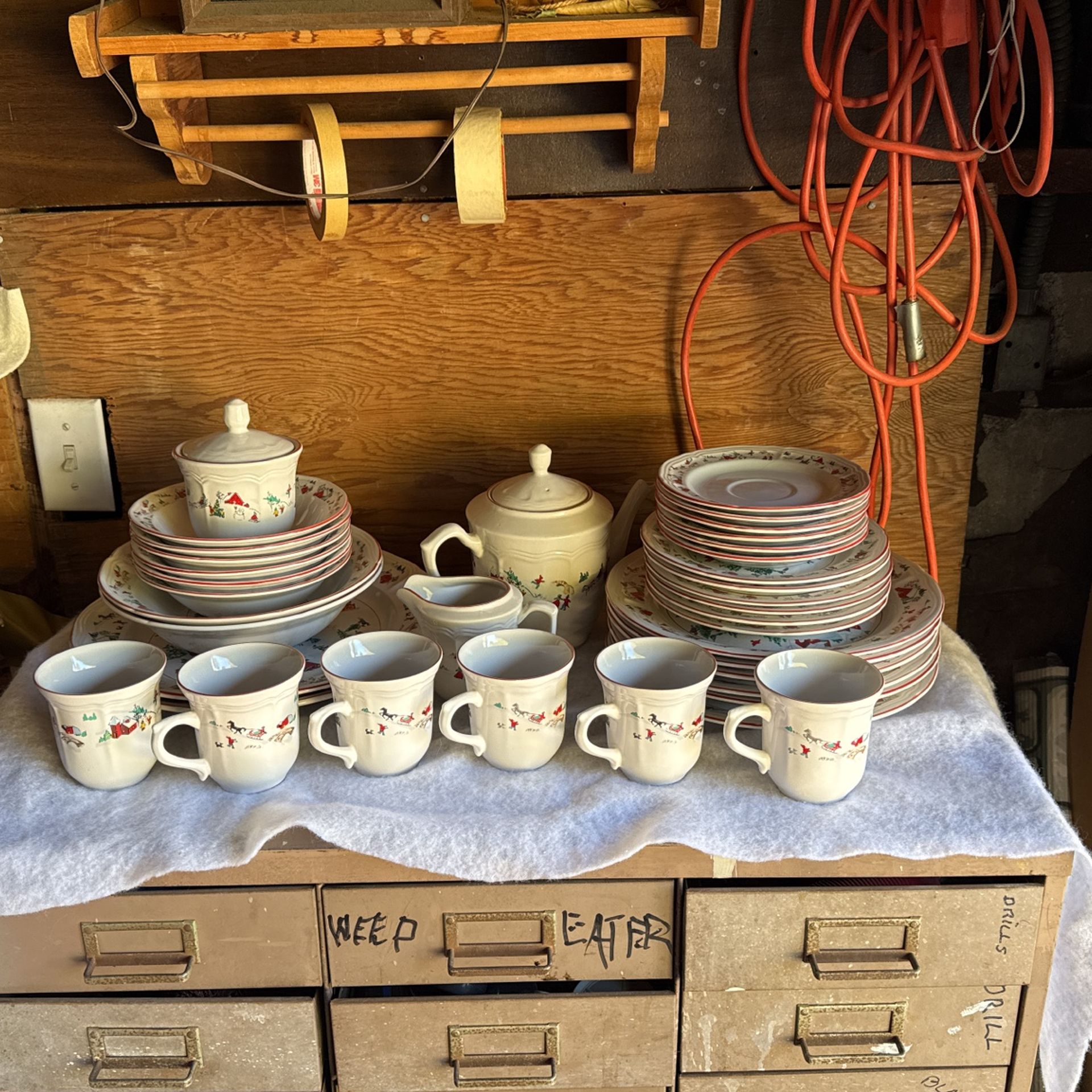 Faberware White Christmas 1995 China Set