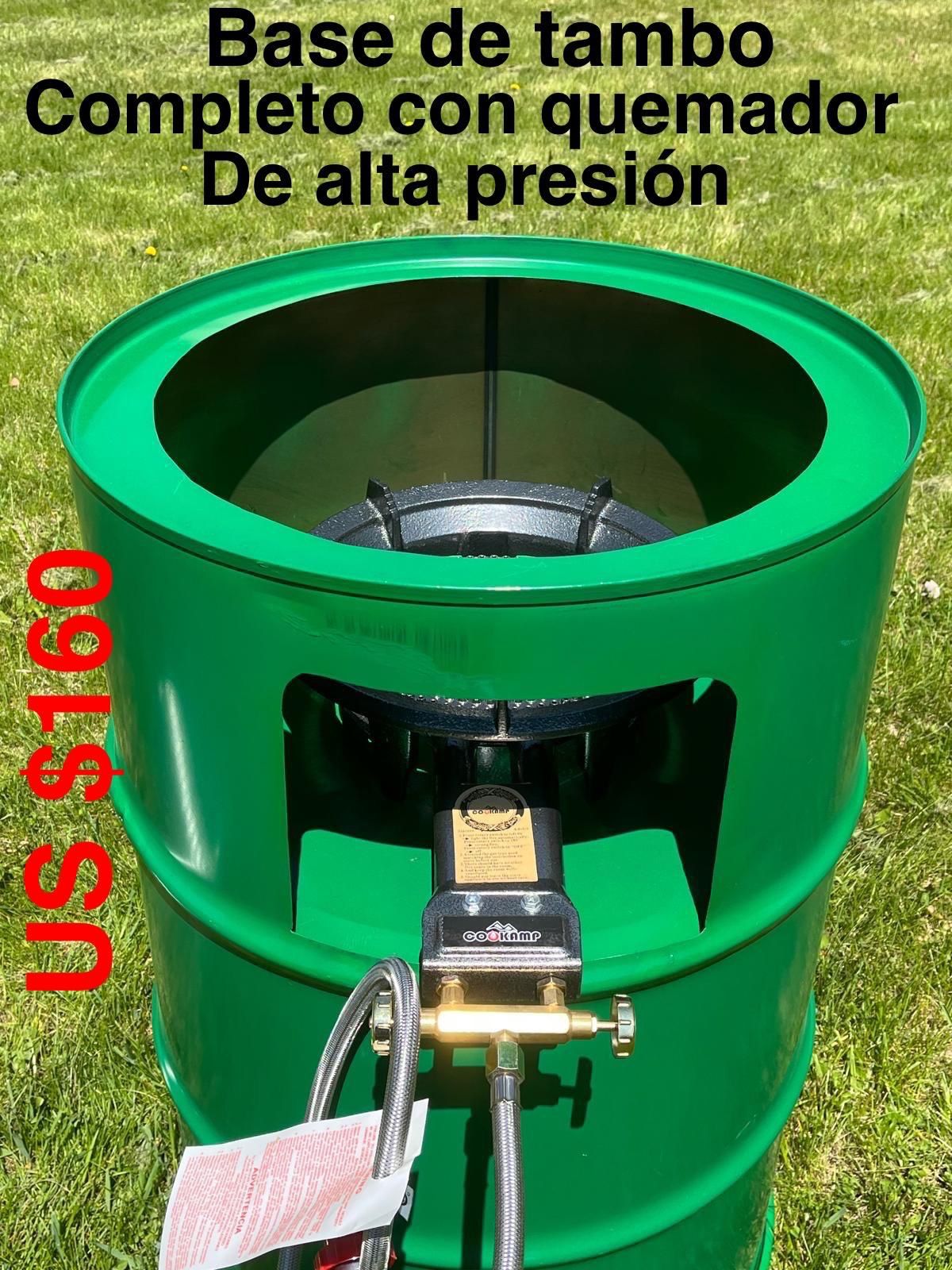 Base De Tambo Completo Con Quemador De Gas Para Cocinar Afuera O En El Garage