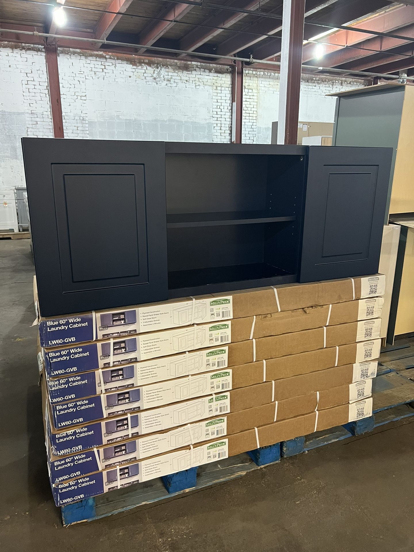 60 Inch Laundry Room Wall Cabinet Valencia Blue Mills Pride