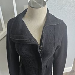 Kenneth Cole New York Sweater/Cardigan Black Long Sleeve Zip-Up Women's small