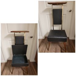 Vintage NOVA High End Leather Gentleman's Butler Dressing Chair 