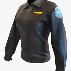 Spazeup Women's Kelly McGillis Charlie Coat, A) Black Faux Leather Jacket size 3xl