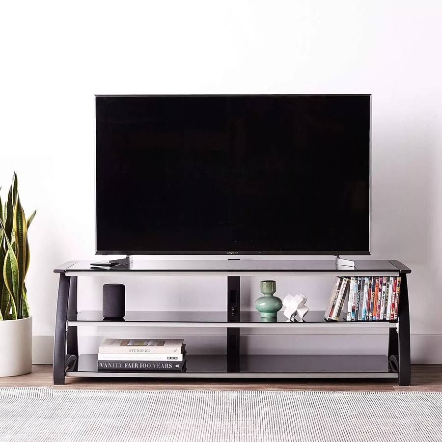 New In Box - 60" Wide Silver/Matte Black Coaster TV Stand Console!