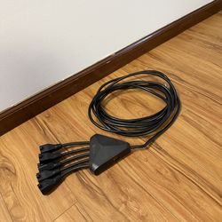 AC power Y-splitter cord creates 5 additional grounded outlets for connecting electrical devices