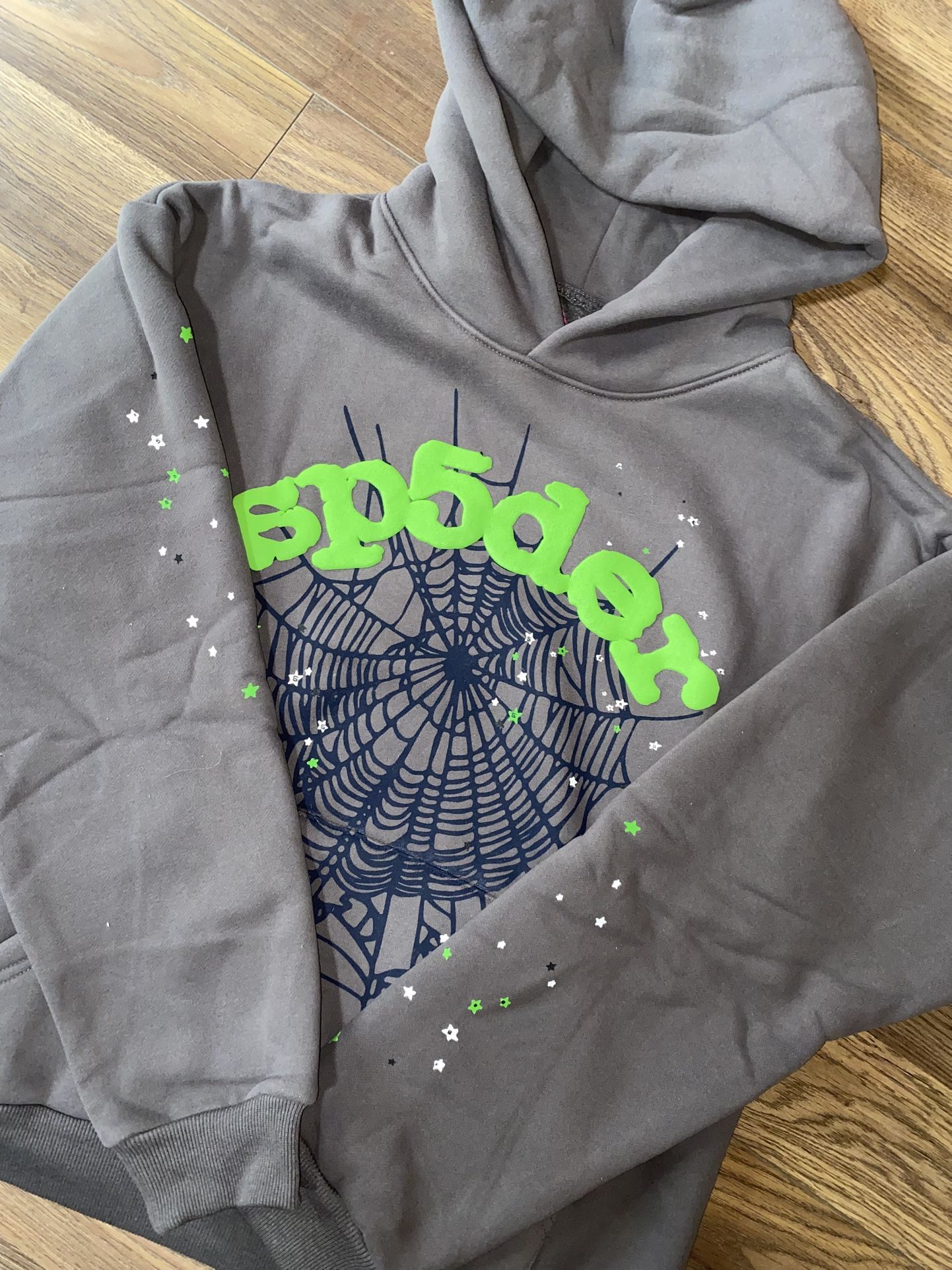 Sp5der Wait Web Hoodie Slate Grey