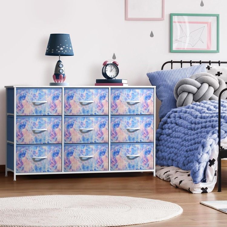 Kids Dresser with 9 Drawers - Storage Unit Organizer Chest for Clothes - Bedroom, Kids Room, Nursery, & Closet