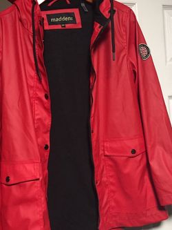 New Steve Madden Red Rain Jacket