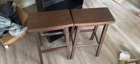 GT grad sale - Two bar stools, 29 inch walnut color