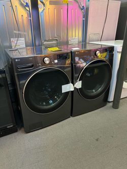 LG BLACK FRONT LOAD WASHER AND DRYER