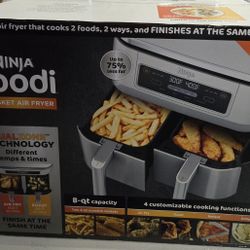 Ninja Foodi 4-in-18 Qt Air Fryer, 2 Basket, XL Capacity, with DualZone Technology
