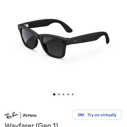 Ray-Ban Meta Wayfarer (Gen 1) Sunglasses  Frame: Matte Black / Lens: Gradient Graphite Polarized. Brand New - $250