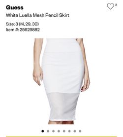 White Luella Mesh Pencil Skirt