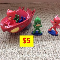 PJ Mask Owlette Vehicle with figure for kids, PJ Mask Owlette car, Gekko figure, Preschool toy, Kids toys, Car toys