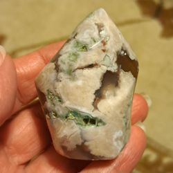 🔥 Crystals | Black Flower Agate Flame 🔥