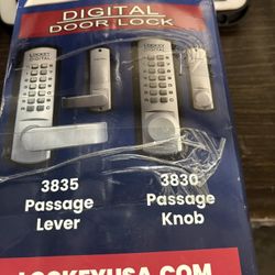   3835 Satin Chrome/Marine Grade Double Combination Mechanical Keyless Lever Lock with Passage Function Store SKU# 1005-568-994