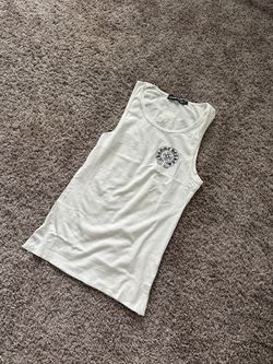 Chrome Hearts White Ribbed Tank Top – Size Large