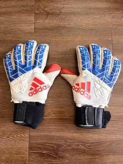 Adidas Soccer Goalkeeper Gloves Blue & White in Fair Condition (pick up Cedar Park)