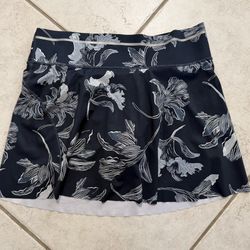 Athleta Floral Blue Sonic Tennis Skort Skirt Women's Size LT
