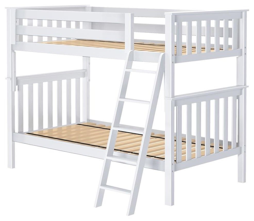 White Twin/Twin Bunk Bed Used Stock Photo Picture (Read Description)