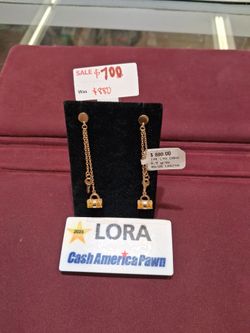 14K Yellow Gold Dangle Drop Earrings