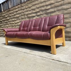 Vintage Scandinavian Leather Sofa