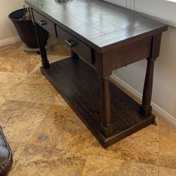 Brown Wood Console Table 