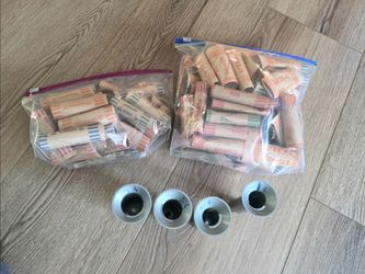 Coin Roll Wrappers Lot with Coin Sorter Tubes