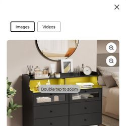 6 Drawer black Dresser with LED lights