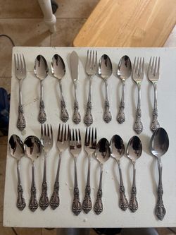 Stainless Steel Flatware Set with Floral Handles