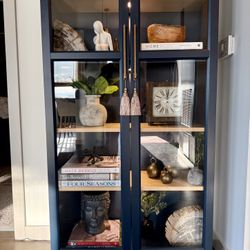 Large Bookshelf With Glass Doors