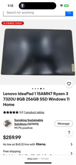 Lenovo laptop for 160 w/black zippered case ‼️‼️