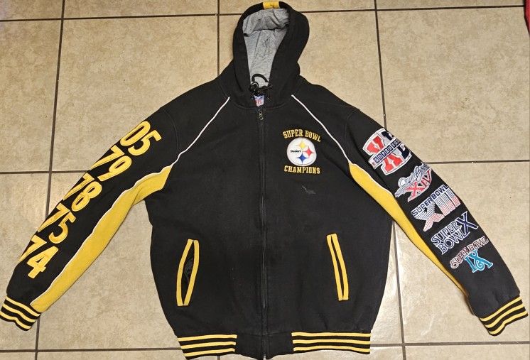 NWT NFL Pittsburgh Steelers Super Bowl Champions XL Zip Up Jacket