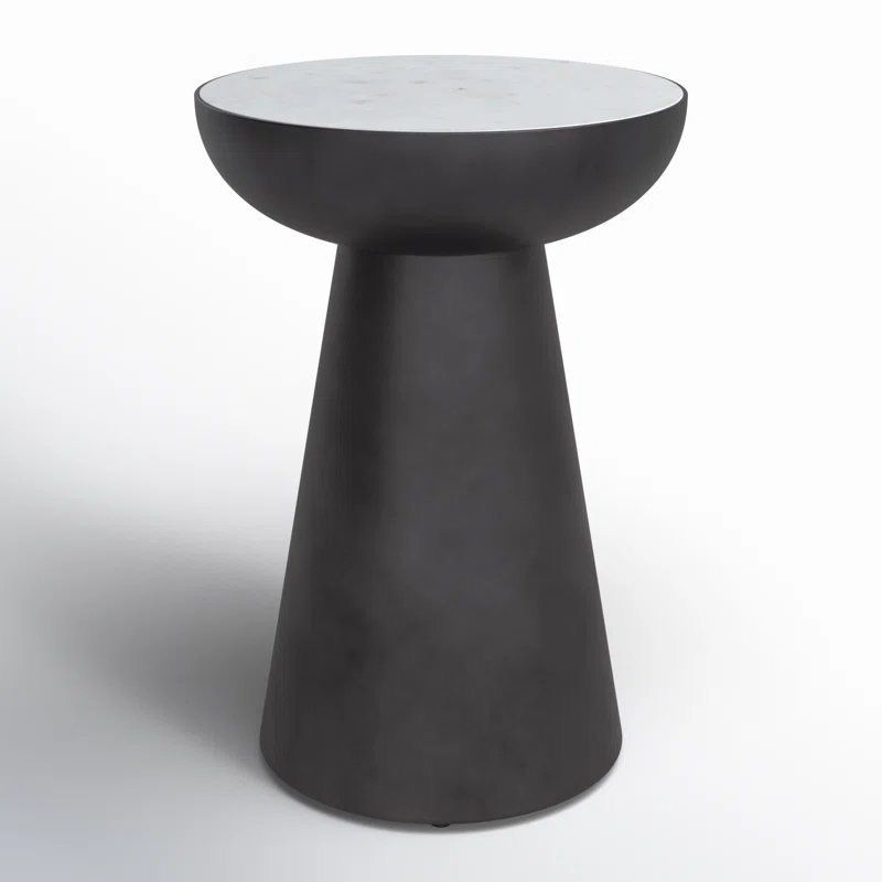 Pedestal End Table with Marble Top