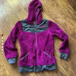 The North Face Fleece Zip Hoodie Jacket Size M 10/12 Snow Winter School