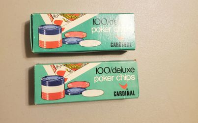 2 vintage boxes of poker chips