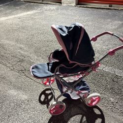 Hauck Classic Julia Navy and Pink Toy Doll Pram