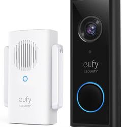 eufy Security, Video Doorbell 2K (Battery-Powered) with Chime, 2K HD, No Monthly Fee, On-Device AI for Human Detection, 2-Way Audio, 32GB Local Storag