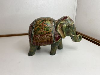 Elephant - Painted Resin - 9" long x 6" tall