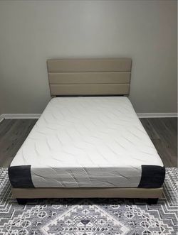 Full size bed frame & mattress