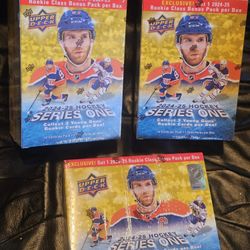 2024-25 Upper Deck Hockey Series 1 Mega Box!  Factory Sealed!  BONUS PACK! NHL!  3 Box Lot!  