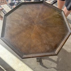 Sturdy Wood And Metal Side Table