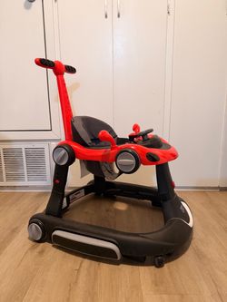Red and Black Baby Activity Walker