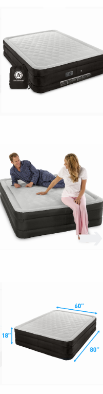 NEW Air Bed Mattress Queen Comfortable Sleeping Inflatable w/ Built in Pump Waterproof Indoor Outdoor Camping Relaxing Comfort Sleep Raised *↓READ↓*