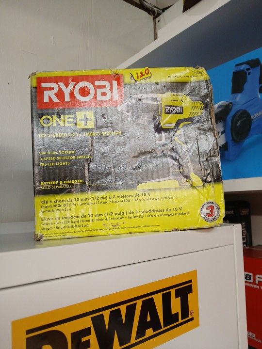 RYOBI New 18v 3-speed 1/2 Impact Wrench