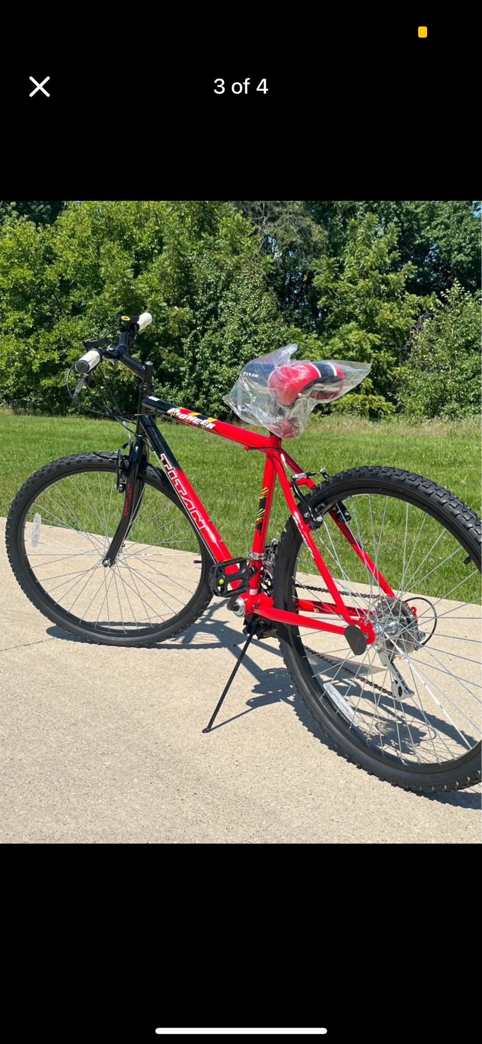 Titan Bikes Pioneer 18-Speed Men's Mountain Bike, Red