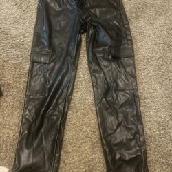 Medium Size , Black Leather Male Pants 